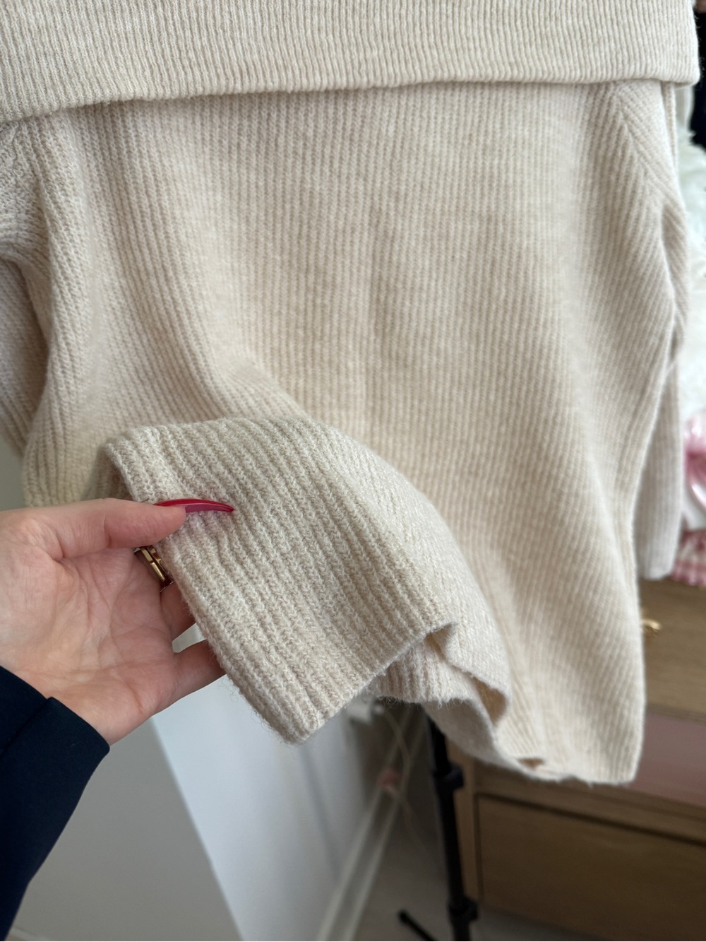 H&M Off-Shoulder Knit Sweater in beige - Oatmeal - Picture 7 of 15